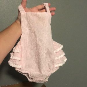 Seersucker mudpie onesie